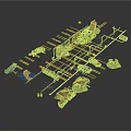 Construction Site Layout With Scaffolding Steel Reinforcement Tools And Concrete Blocks