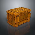Yellow Metal Storage Box With Grid Design And Reinforced Corners For Home Organization