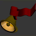 Festive Golden Bells With Red Ribbon Bow For Household Decoration Use