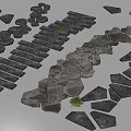 Natural Stone Stepping Stone Paths With Irregular And Linear Designs In Garden Landscape