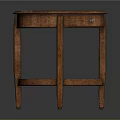 Wooden Bedside Table Featuring Round Top Single Drawer And Lower Shelf 3d model