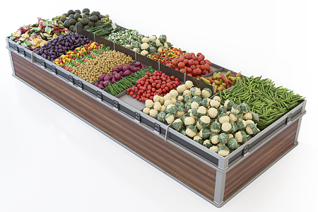 Modern Shelf Supermarket Vegetable Rack 3d model