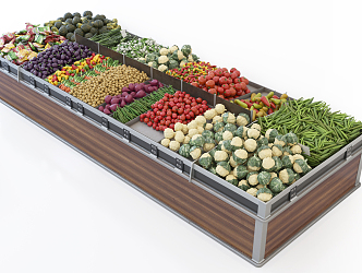 Modern Shelf Supermarket Vegetable Rack 3d model