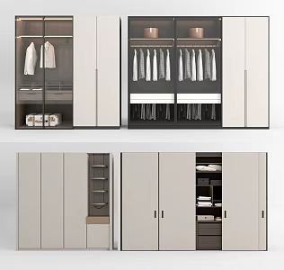 Modern wardrobe combination 3d model