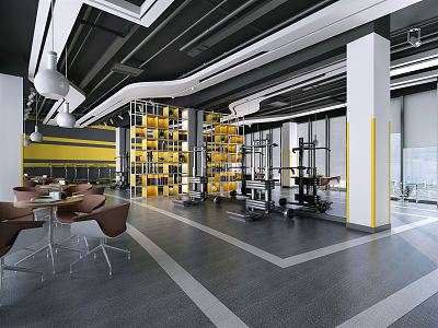 Modern Gym Leisure Area 3d model