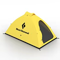 Black Diamond Yellow Dome Shaped Outdoor Camping Tent With Mesh Entrance