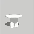 Nordic Marble Dining Table SU Model 3d model