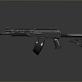 Modern Tactical Rifle With Black Body Magazine And Rail System