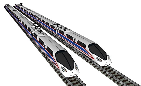 modern high-speed train 3d model