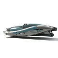 Futuristic Sci Fi Vehicle With Streamlined Design Gray White Exterior And Cockpit