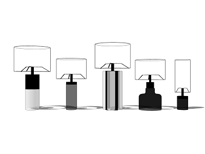 Modern Table Lamps With Various Designs Sleek Bases And Stylish Lampshades 3d model
