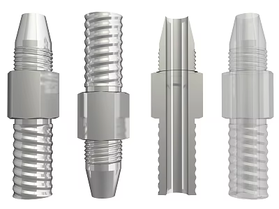 Various Metal Hardware Tools With Threaded Studs And Hexagonal Head Designs 3d model