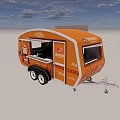 Orange Commercial Food Truck With Cartoon Character For Mobile Food Service