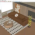 modern double sofa cream double sofa 3d model