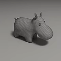 Cute Brown Hippo Doll With White Ears And Black Eyes Design