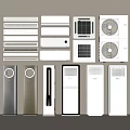 Different Styles of Air Conditioners and Fans in Various Modern Designs Collection