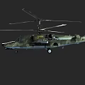 Military Helicopter 3D Model With Camouflage Paint Rotors And Weapon Mounts