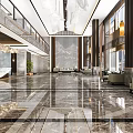 New Chinese Style Hall Hotel Lobby Hotel Lobby Hotel Front Desk Reception Area Front Desk VIP Waiting Area Front Desk Background Wall 3d model