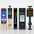 Smart Public Parking Facilities With Guidance System Automatic Payment License Plate Recognition And QR Code 3d model