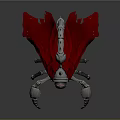 Detailed Mechanical Scorpion With Red Cape Metal Claws And Spiked Tail