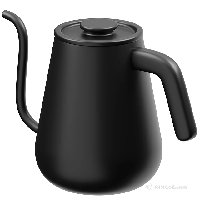 Stylish Black Modern Kitchenware Kettle With Sleek Design And Ergonomic Handle 3d model 