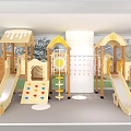Fun Wooden Playground with Slides Climbing Walls and Playhouses for Kids