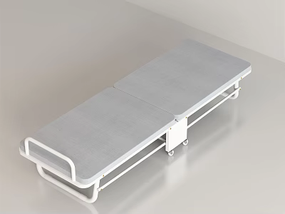Portable Folding Bed With Metal Frame And Comfortable Mattress Surface 3d model
