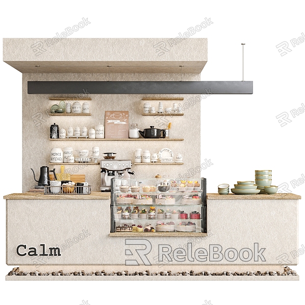 Cafe bar counter model