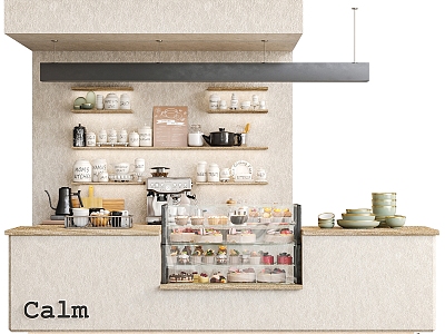 Cafe bar counter model