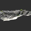 Realistic Detailed Micro Terrain With Rocky Surface And Small Green Plants