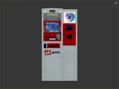 Sorry, the picture mainly shows an ATM machine, which is not related to "furniture". It's impossible to generate an English title with "furniture" as the main subject based on the picture information. Please provide a picture related to furniture. 3d model