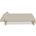 Modern Upholstered Sofa Bench With Wooden Frame And Beige Cushion Design
