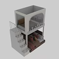 Modern Kids Loft Bed with Staircase Storage Drawers and Lower Sofa Pillows