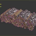 Natural Stacked Firewood Logs With Bark For Home Heating And Cooking Use