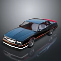Classic Black Two Door Car With Red Accents Shiny Exterior And Alloy Wheels
