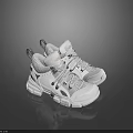 White Sneakers With Mesh Upper Thick Sole Stylish Laces And Modern Design
