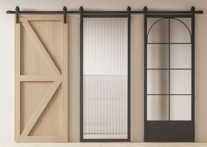 Modern Barn Door 3d model