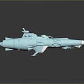 Light Blue Streamlined Spacecraft Model With Detailed Structure For Cosmic Aerospace