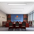 People's Court Formal Interior With Trial Tables Chairs And Large Windows