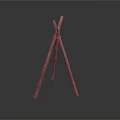 Wooden Tripod Structure With Crossed Sticks Tied Together For Outdoor Support