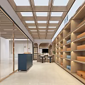 Jinguan Brand Specialty Store Interior With Shelves Lockers Reception Desk Green Plants And Display Area