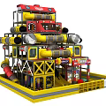 Indoor Adventure Playground With Multi Level Tubes Platforms And Ball Pit
