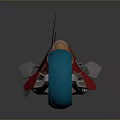 Futuristic Motorcycle With Streamlined Red Body Blue Wheel And Transparent Yellow Section