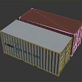 Shipping Truck Loaded With Blue FMA SHIPPING Container And Red Container