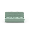 People Using Comfortable Light Green Modern Sofa Bed With Padded Seats And Metal Legs