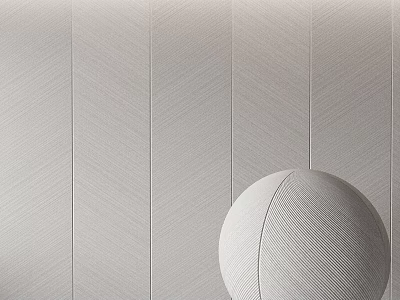 Gray Textured Wall With Vertical Stripes And Circular Textured Sphere Design 3d model