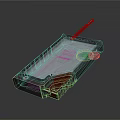 Handheld Detection Device With Antenna Transparent Panel And Gray Red Casing