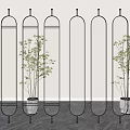 Modern screen glass screen partition 3d model