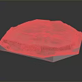 Scenic Rocky Landscape Model Featuring Natural Texture Green Vegetation And Pink Base