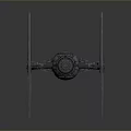 Detailed TIE Fighter 3D Model With Black Wings And Cockpit Details